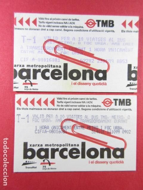 Sammeln von Fahrkarten: ref: DISCOT_01 - 2 TARJETA - COLECCI&Oacute;N MAGNETICA DISE&Ntilde;O COTIDIANO BARCELONA - LEER INTERIOR