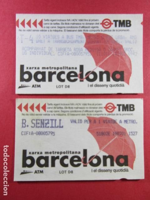 Sammeln von Fahrkarten: ref: DISCOT_01 - 2 TARJETA - COLECCI&Oacute;N MAGNETICA DISE&Ntilde;O COTIDIANO BARCELONA - LEER INTERIOR