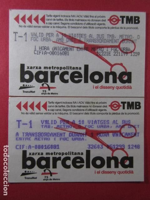 Sammeln von Fahrkarten: ref: DISCOT_01 - 2 TARJETA - COLECCI&Oacute;N MAGNETICA DISE&Ntilde;O COTIDIANO BARCELONA - LEER INTERIOR