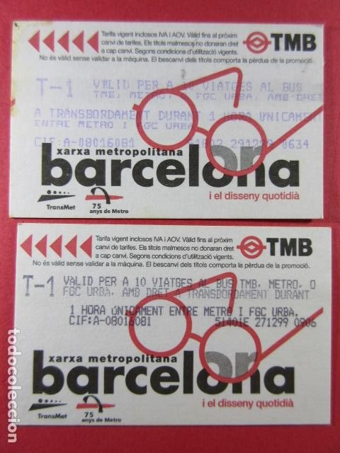 Sammeln von Fahrkarten: ref: DISCOT_01 - 2 TARJETA - COLECCI&Oacute;N MAGNETICA DISE&Ntilde;O COTIDIANO BARCELONA - LEER INTERIOR