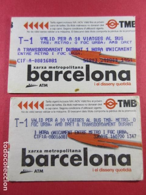 Collectionnisme Billets de transport: ref: DISCOT_01 - 2 TARJETA - COLECCI&Oacute;N MAGNETICA DISE&Ntilde;O COTIDIANO BARCELONA - LEER INTERIOR