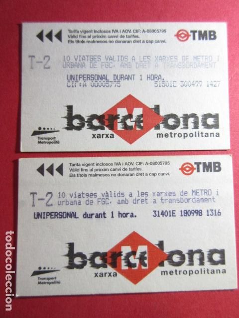 Collectionnisme Billets de transport: ref: DISCOT_01 - 2 TARJETA - COLECCI&Oacute;N MAGNETICA DISE&Ntilde;O COTIDIANO BARCELONA - LEER INTERIOR