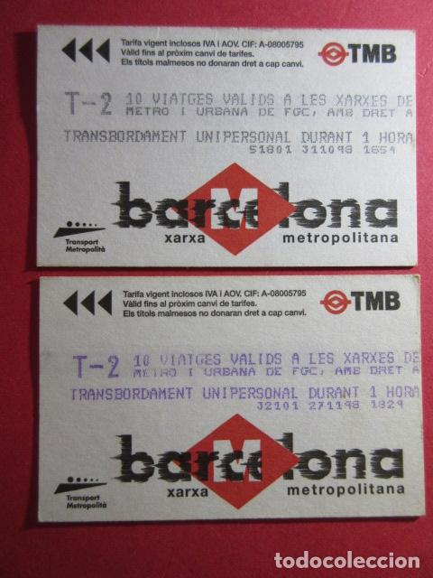 Collectionnisme Billets de transport: ref: DISCOT_01 - 2 TARJETA - COLECCI&Oacute;N MAGNETICA DISE&Ntilde;O COTIDIANO BARCELONA - LEER INTERIOR