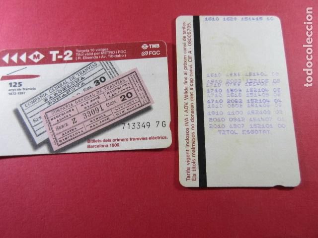 Collectionnisme Billets de transport: ref: TARMAGTBM - 1 TARJETA T-2 VER SERIES DIFERENTES - COLECCI&Oacute;N MAGNETICA BARCELONA - LEER INTERIOR