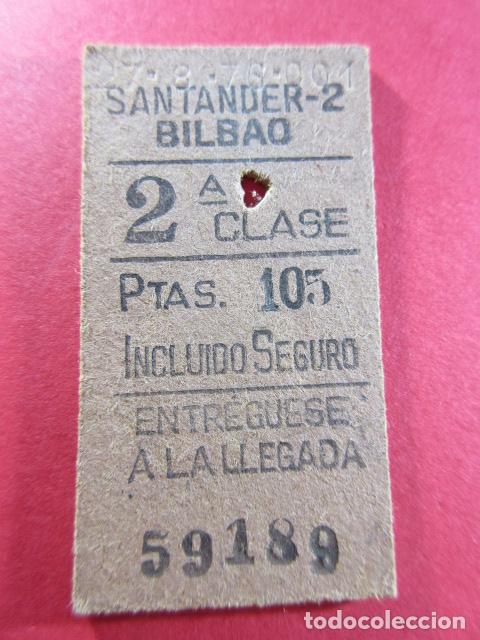 Collectionnisme Billets de transport: BILLETE EDMONSON SANTANDER -2 BILBAO - TREN RENFE FERROCARRIL MZA FEVE