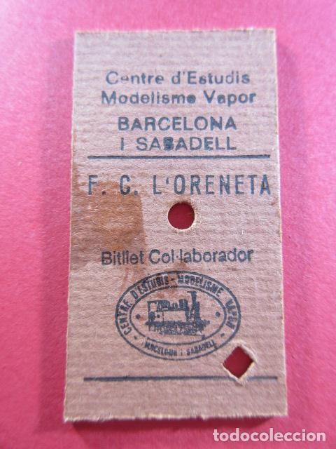 Collectionnisme Billets de transport: BILLETE EDMONSON FERROCARRIL DE LA ORENETA BARCELONA SABADELL - TREN RENFE FERROCARRIL MZA FEVE
