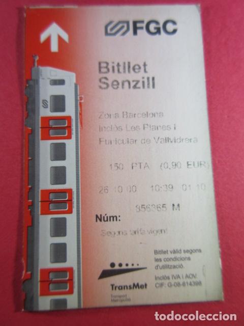Colecionismos Bilhetes de Transporte: ZONA BARCELONA FUNICULAR 150 REF: COL_FGC_01 COLECCION FGC FERROCARRILES GENERALITAT BILLETE SENZILL