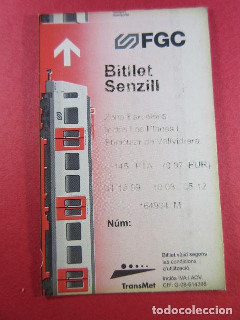 Colecionismos Bilhetes de Transporte: ZONA BARCELONA FUNICULAR 145 REF: COL_FGC_01 COLECCION FGC FERROCARRILES GENERALITAT BILLETE SENZILL