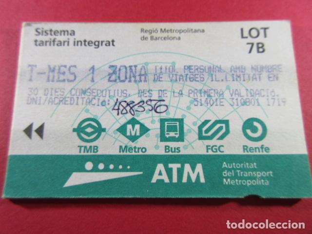 Collectionnisme Billets de transport: ref: TARMAGATM -1 TARJETA T-MES 1 ZONA LOT 7B - COL. MAGNETICA BARCELONA LEER INTERIOR
