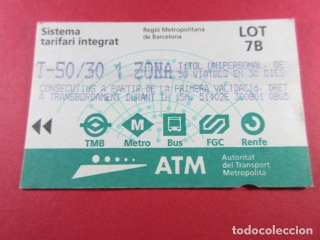 Collectionnisme Billets de transport: ref: TARMAGATM -1 TARJETA T-50/30 1 ZONA LOT 7B - COL. MAGNETICA BARCELONA LEER INTERIOR