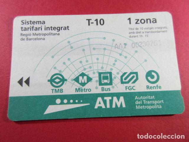 Collectables Transport Tickets: ref: TARMAGATM -1 TARJETA T-10 1 ZONA SERIE AA1 - COL. MAGNETICA BARCELONA LEER INTERIOR