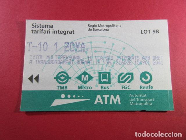 Collectables Transport Tickets: ref: TARMAGATM -1 TARJETA T-10 1 ZONA SERIE 9B VER Z - COL. MAGNETICA BARCELONA LEER INTERIOR