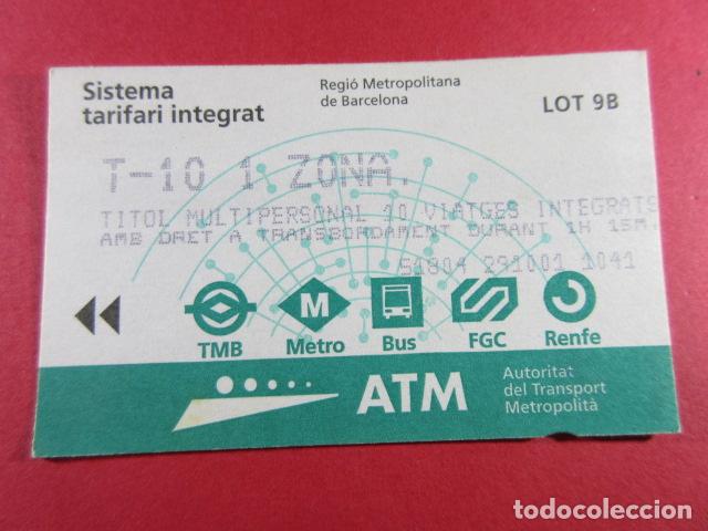 Collectables Transport Tickets: ref: TARMAGATM -1 TARJETA T-10 1 ZONA SERIE 9B VER Z - COL. MAGNETICA BARCELONA LEER INTERIOR
