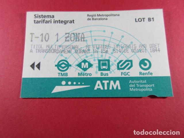 Collectables Transport Tickets: ref: TARMAGATM -1 TARJETA T-10 1 ZONA SERIE LOT B1 - COL. MAGNETICA ATM BARCELONA LEER INTERIOR