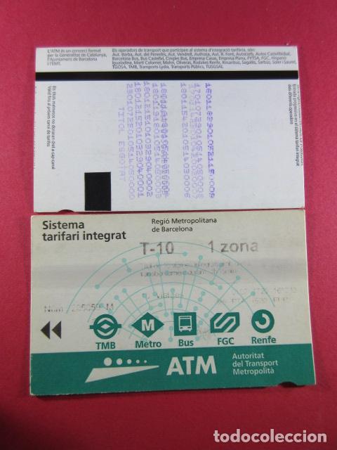 Collectables Transport Tickets: ref: TARMAGATM -1 TARJETA T-10 1 ZONA SIN SERIE - COL. MAGNETICA ATM BARCELONA LEER INTERIOR