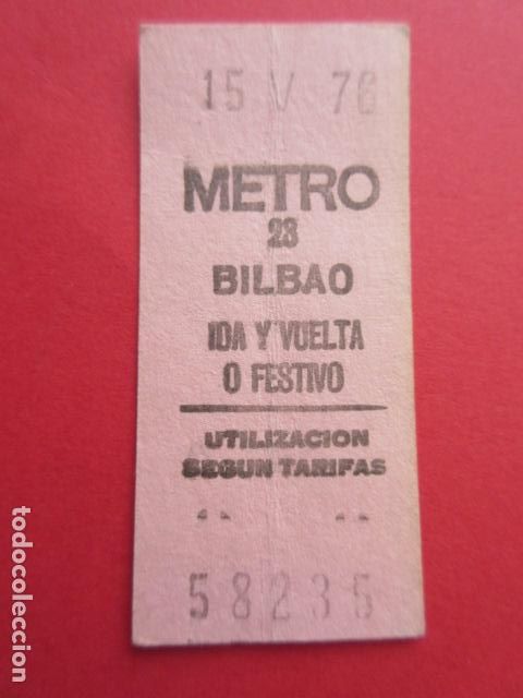 Collectables Transport Tickets: ref: REFMM01 - METRO MADRID - parada BILBAO 23 - ROSA IDA Y VUELTA O FESTIVO 1976