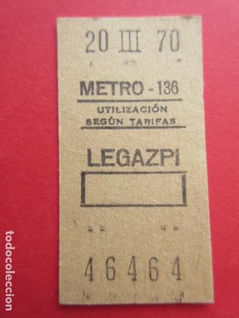 Collectables Transport Tickets: ref: REFMM01 - METRO MADRID - parada LEGAZPI 136 - 1970 - CAPICUA 46464