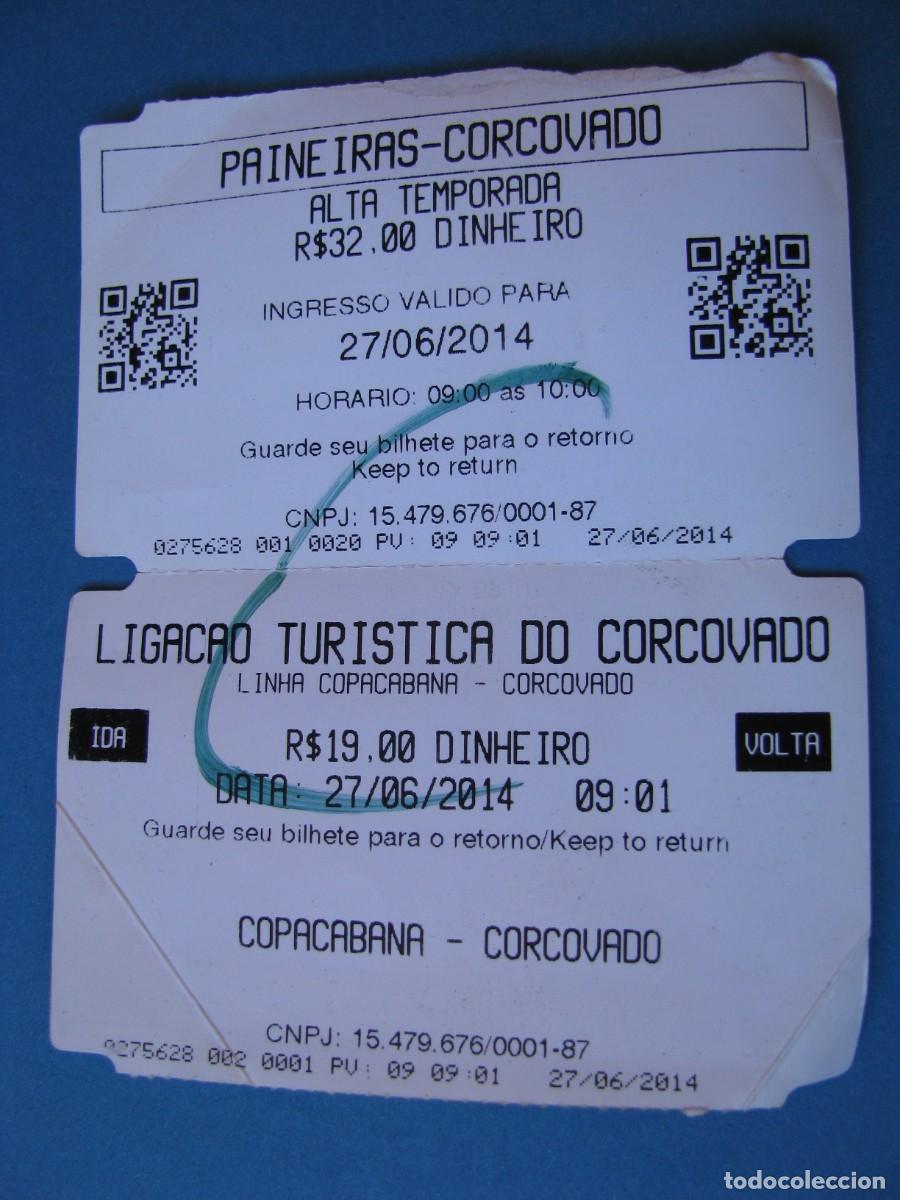 Collectables Transport Tickets: BILLETE, ENTRADA PARA MONTE CORCOVADO, RIO DE JANEIRO. 2014. TEMPORADA DEL MUNDIAL.