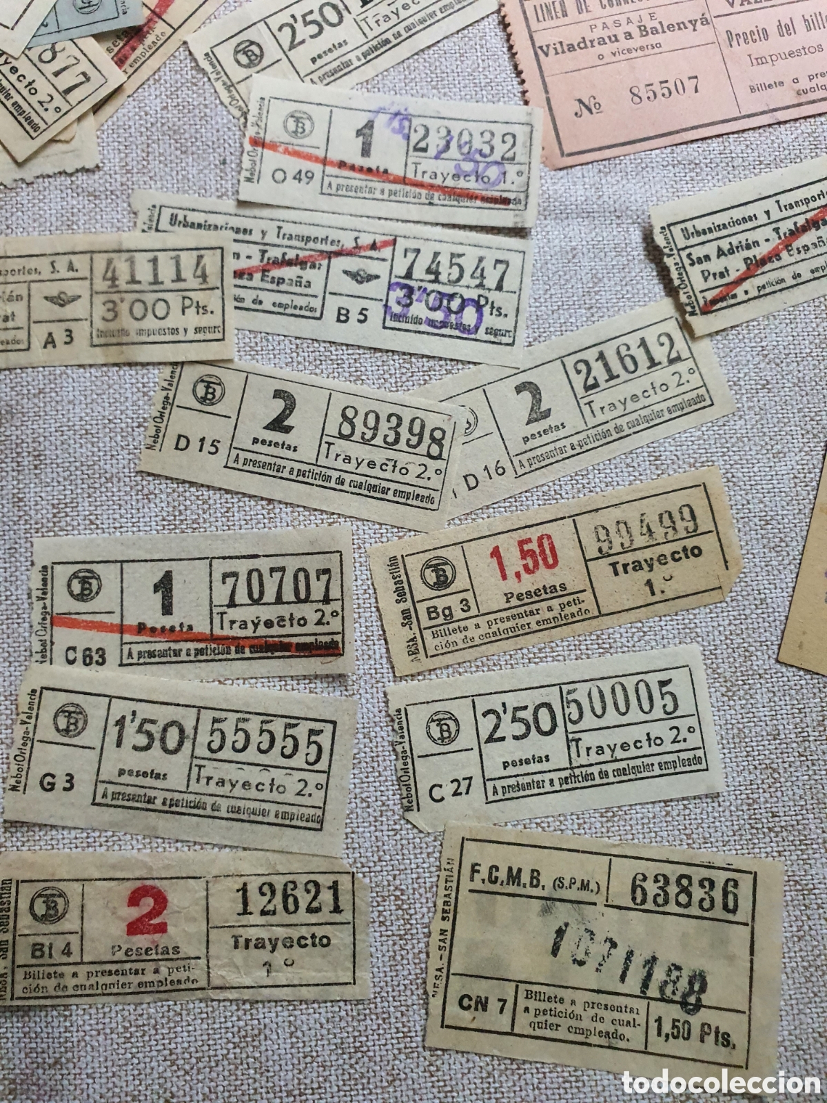 Coleccionismo Billetes de transporte: Lote billetes de transporte capicua