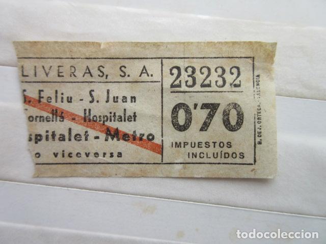 Coleccionismo Billetes de transporte: 1 BILLETE CAPICUA 23232 AUTOBUSES OLIVERAS BARCELONA SAN FELIU SAN JUAN CORNELLA HOSPITALET