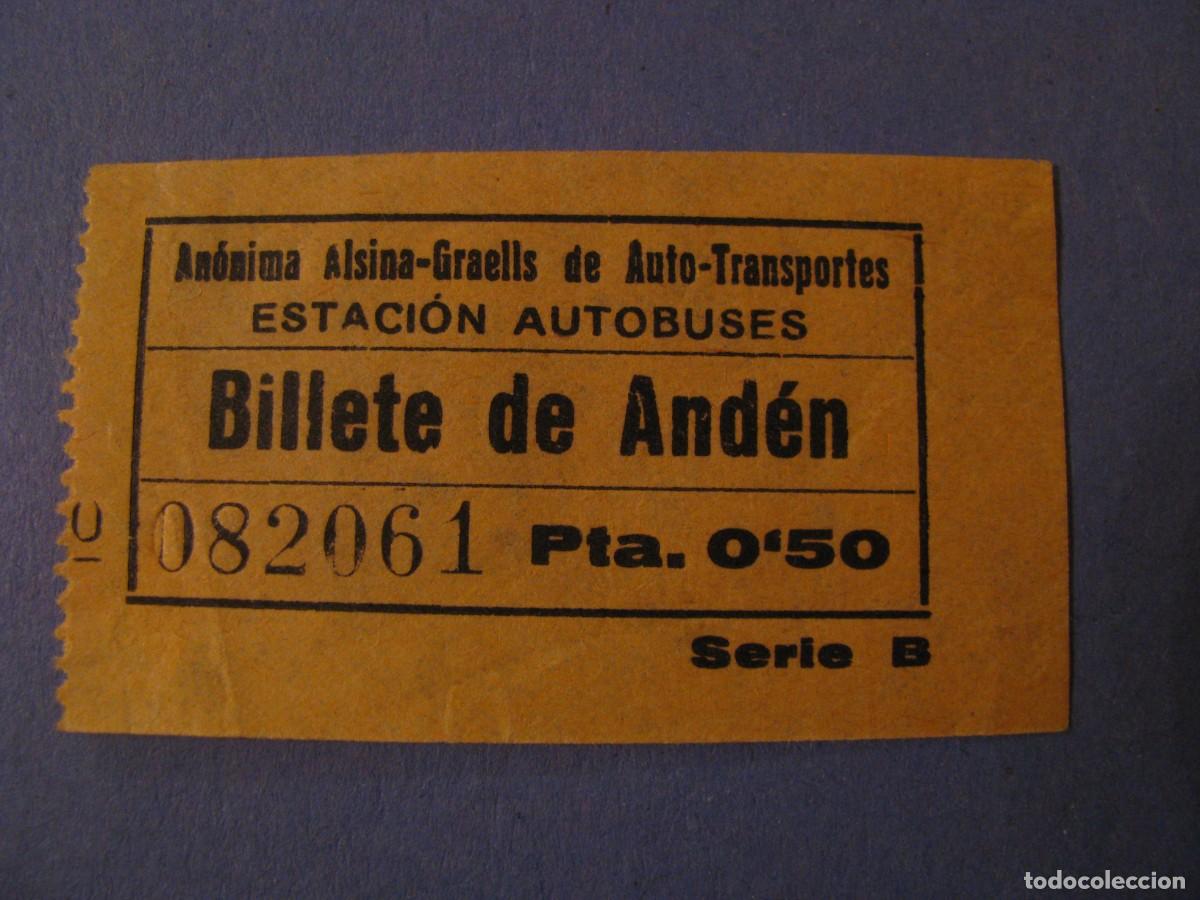 Coleccionismo Billetes de transporte: BILLETE DE AUTOBUS. ALSINA GRAELLS.