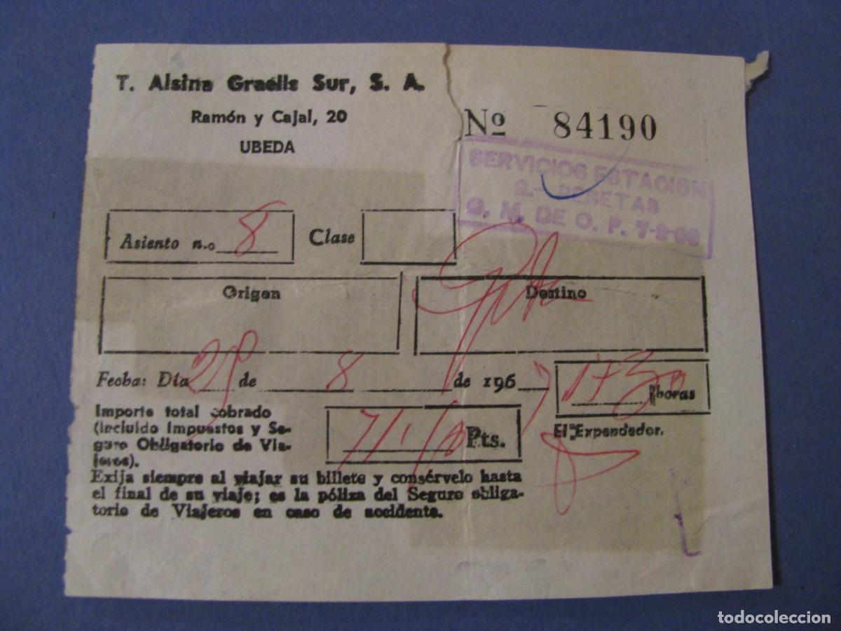 Sammeln von Fahrkarten: BILLETE DE AUTOBUS. ALSINA GRAELLS. UBEDA. 1967.