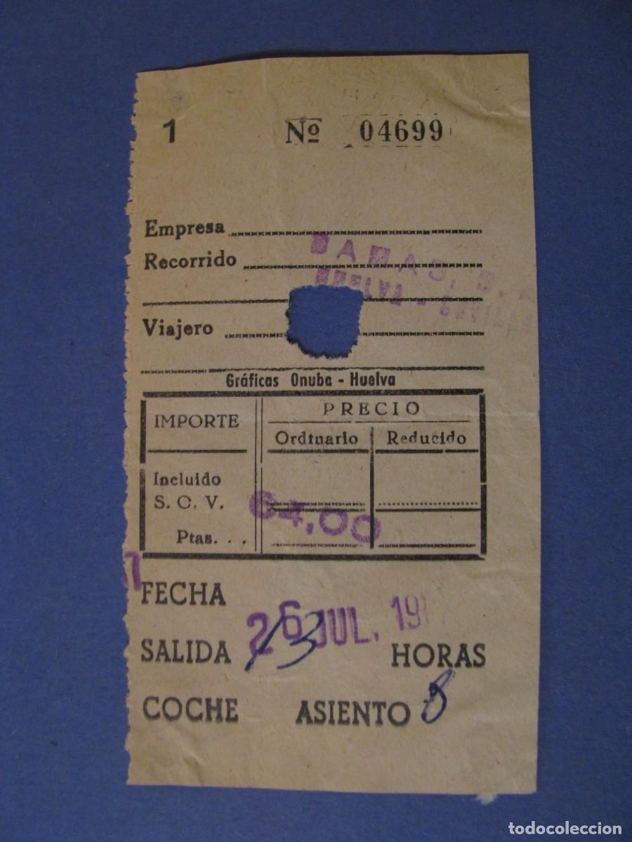 Sammeln von Fahrkarten: BILLETE DE AUTOBUS. DAMAS S. A. HUELVA - SEVILLA.