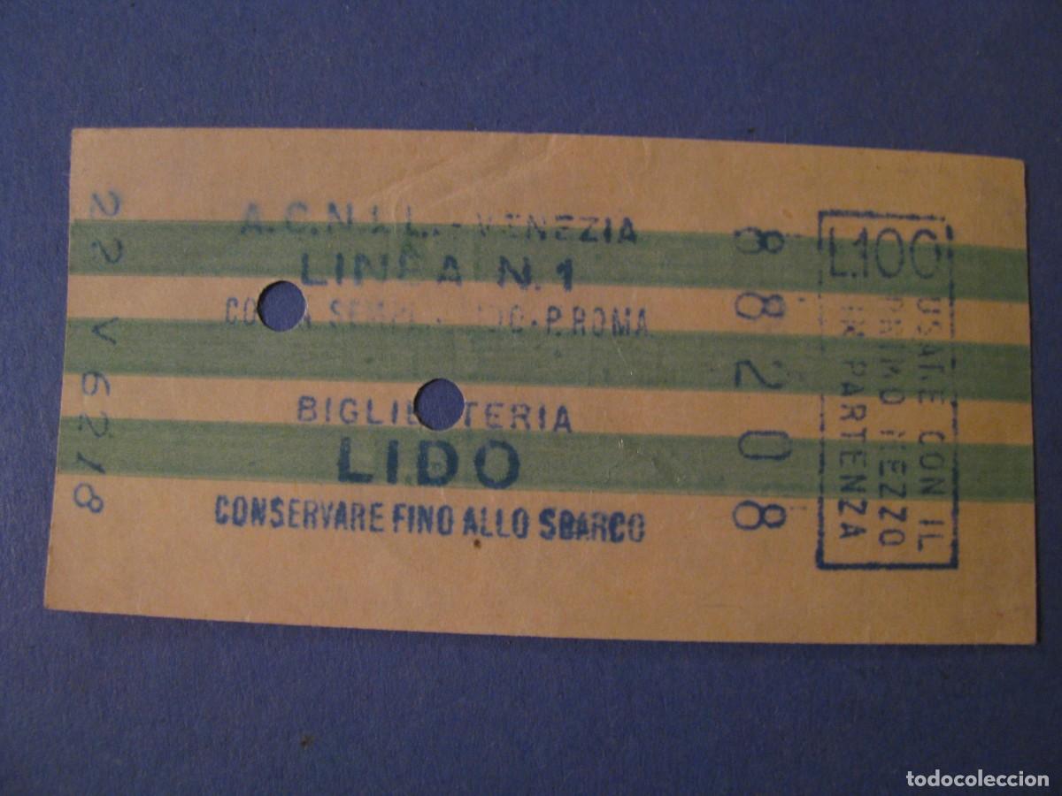 Sammeln von Fahrkarten: BILLETE DE AUTOBUS ACUATICO, VENECIA. A. C. N. I. L. VENEZIA. LINEA 1