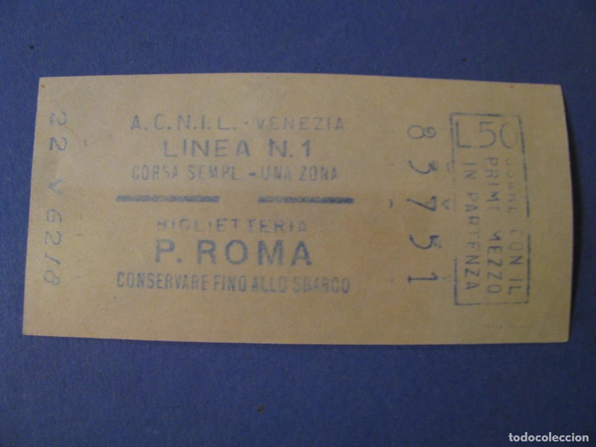 Sammeln von Fahrkarten: BILLETE DE AUTOBUS ACUATICO, VENECIA. A. C. N. I. L. VENEZIA. LINEA 1
