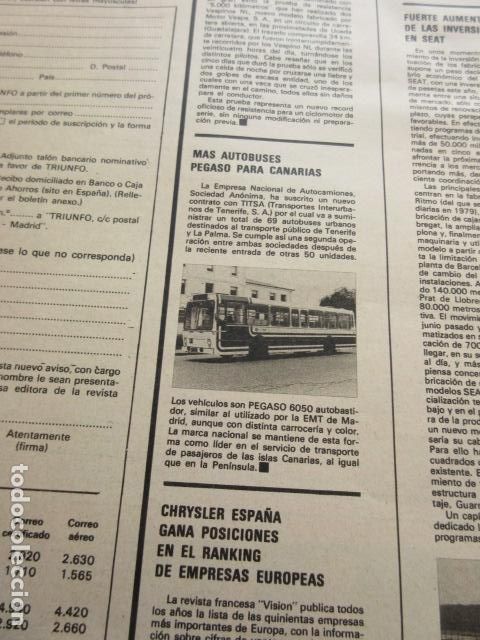 Sammeln von Fahrkarten: ARTICULO 1978 - REF: TRI_03_ARTICULO -LEEINT1PAG- AUTOBUSES PEGASO PARA TITSA CANARIAS