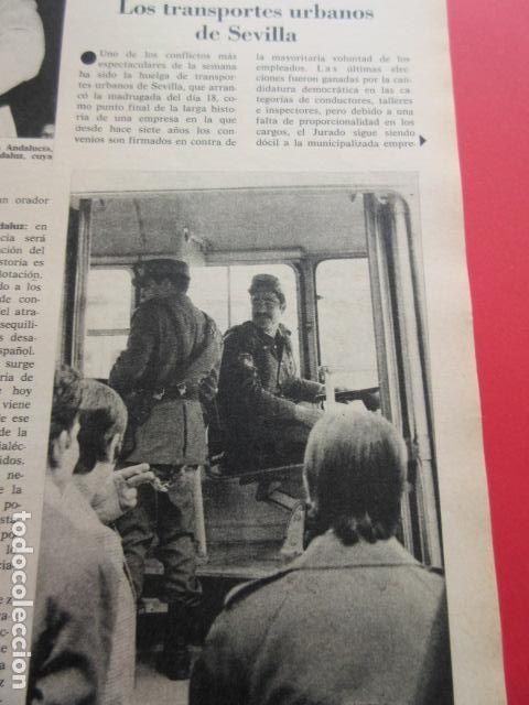 Sammeln von Fahrkarten: RECORTE 1976 - REF: TRI_03_ARTICULO -LEEINT2PAG- URBANOS SEVILLA AUTOBUS MILITARIZADO HUELGA