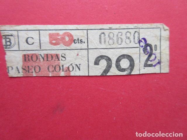 Coleccionismo Billetes de transporte: BILLETE CAPICUA 08680 TRANVIAS DE BARCELONA DIAS SEMANA LINEAS - 29 MI MIERCOLES