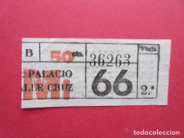 Coleccionismo Billetes de transporte: BILLETE CAPICUA 36263 TRANVIAS DE BARCELONA DIAS SEMANA LINEAS - 66 MI MIERCOLES