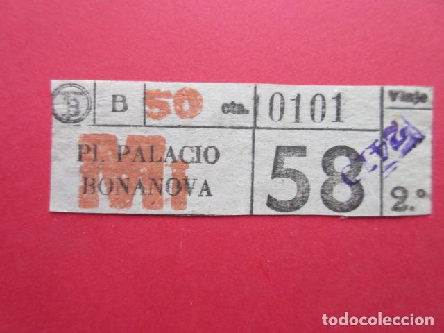 Coleccionismo Billetes de transporte: BILLETE CAPICUA 10101 TRANVIAS DE BARCELONA DIAS SEMANA LINEAS - 58 MI MIERCOLES