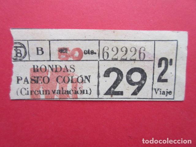 Coleccionismo Billetes de transporte: BILLETE CAPICUA 62226 TRANVIAS DE BARCELONA DIAS SEMANA LINEAS - 29 MI MIERCOLES