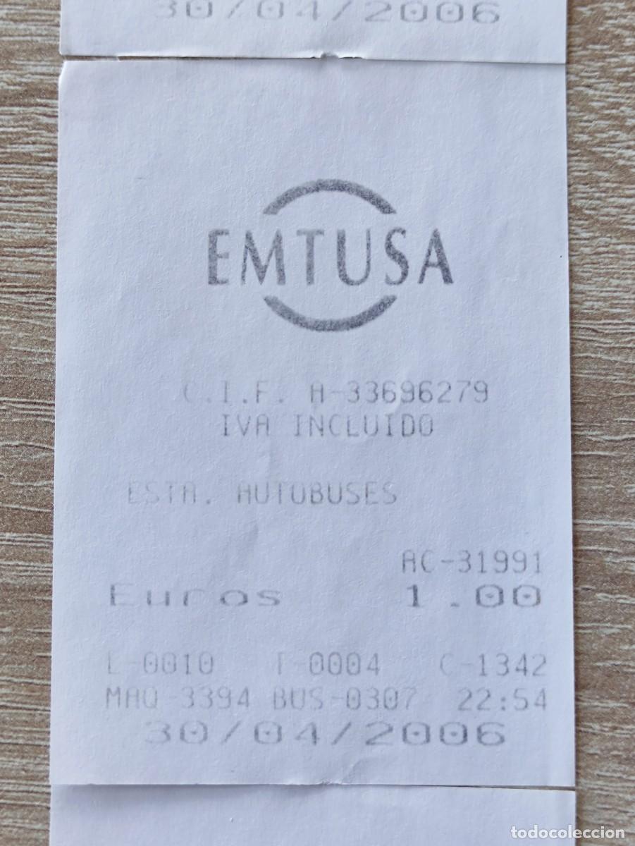 Coleccionismo Billetes de transporte: BILLETE AUTOBUS-EMTUSA GIJON ASTURIAS-EST.AUTOBUSES 2006-papel termico (PIERDE NITIDEZ EN EL TIEMPO)