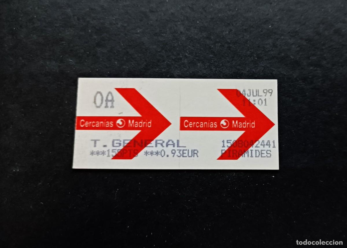 Coleccionismo Billetes de transporte: Billete Cercan&iacute;as Renfe Madrid. 4 julio 1999. Pir&aacute;mides.