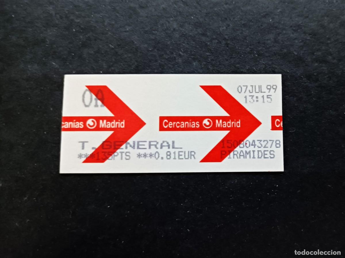 Coleccionismo Billetes de transporte: Billete Cercan&iacute;as Renfe Madrid. 7 julio 1999. Pir&aacute;mides.