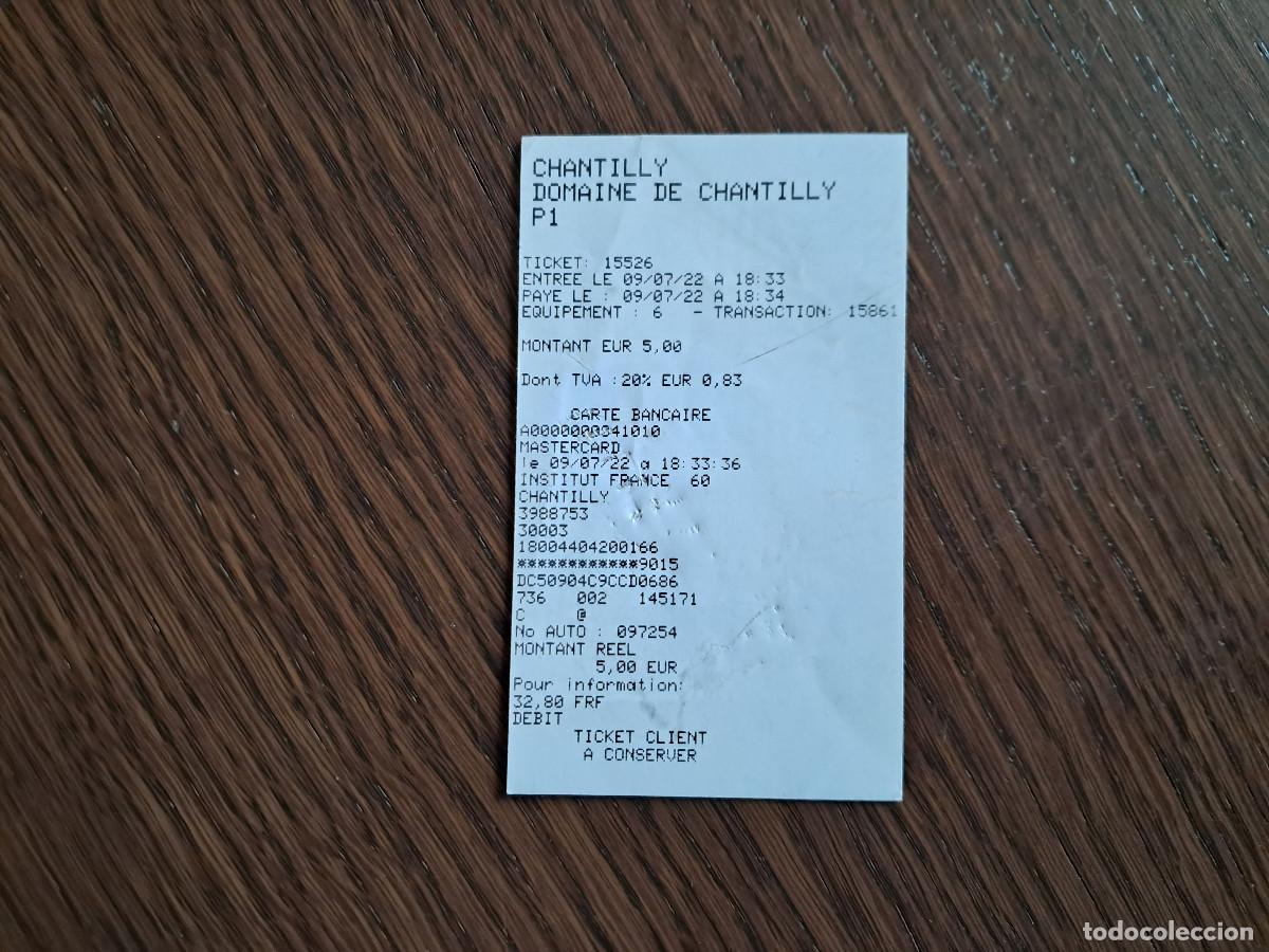 Sammeln von Fahrkarten: ticket de transporte tren, ferrocarril. Chantilly, Domaine de Chantilly P1