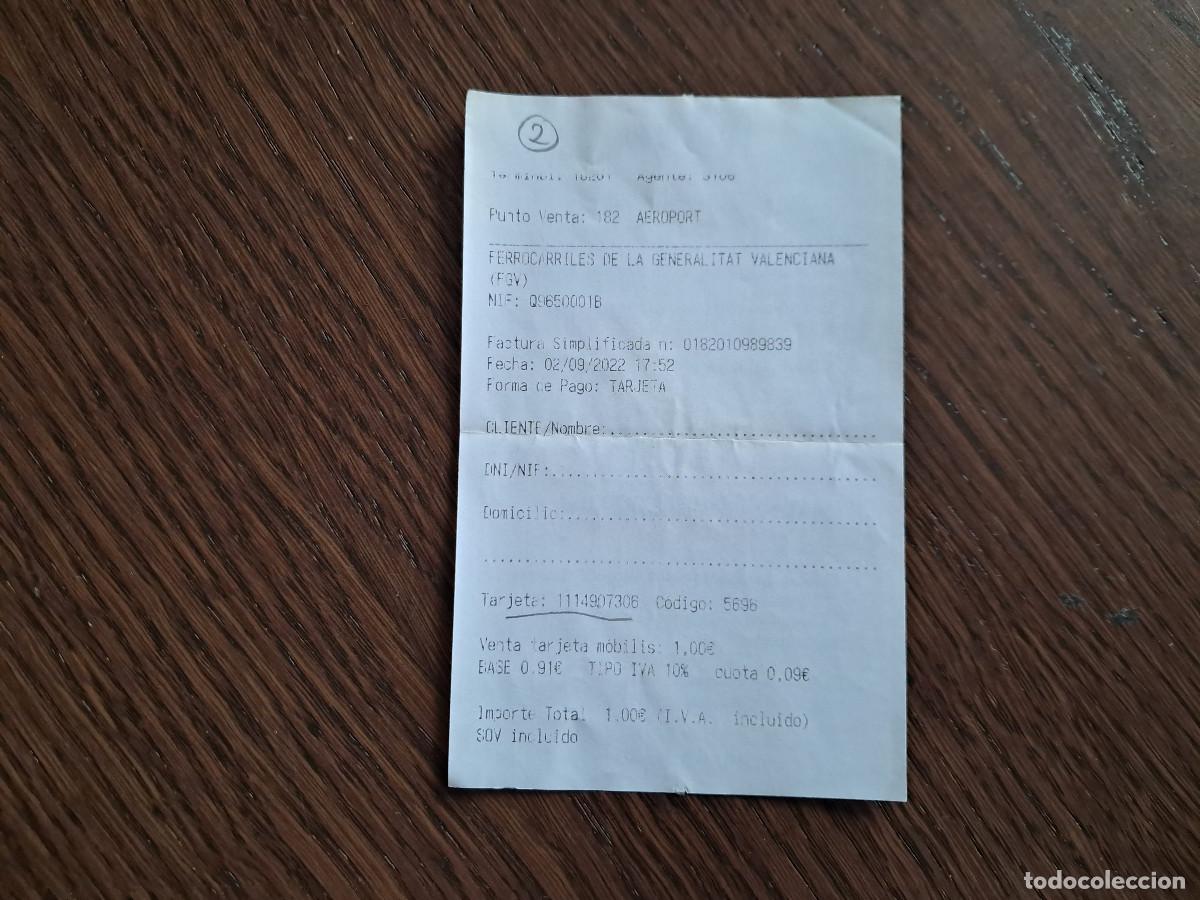 Collectables Transport Tickets: ticket de transporte, ferrocarriles de la generalitat Valenciana, a&ntilde;o 2022