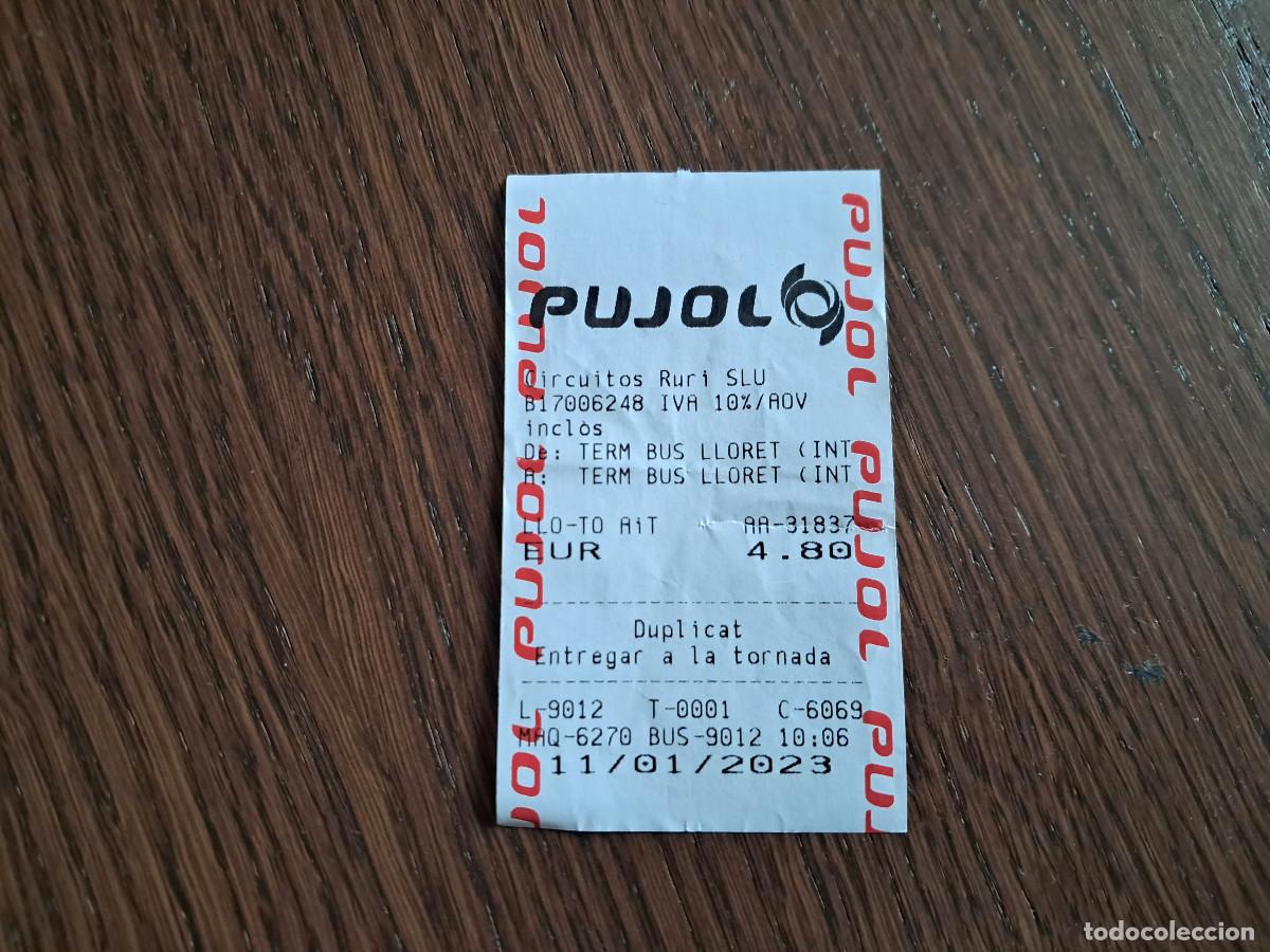 Collectables Transport Tickets: ticket de transporte, Terminal de bus Lloret, Pujol.
