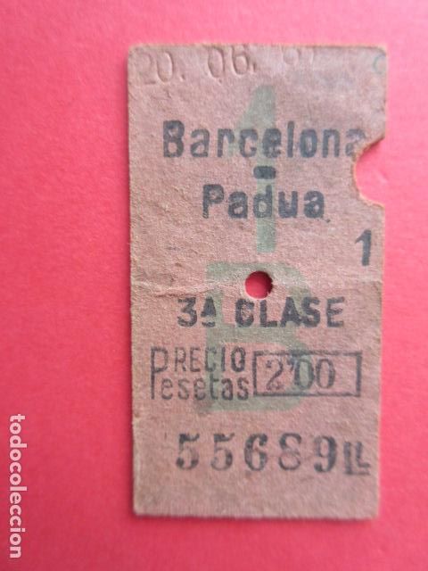 Collectables Transport Tickets: BILLETE EDMONSON - FERROCARRILES CATALANES SARRIA GENERALITAT - 1B BARCELONA PADUA