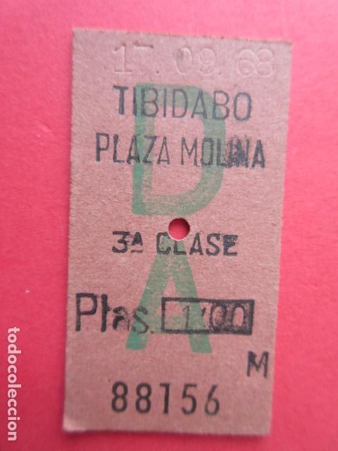 Collectables Transport Tickets: BILLETE EDMONSON - FERROCARRILES CATALANES SARRIA GENERALITAT - DA TIBIDABO PLAZA MOLINA