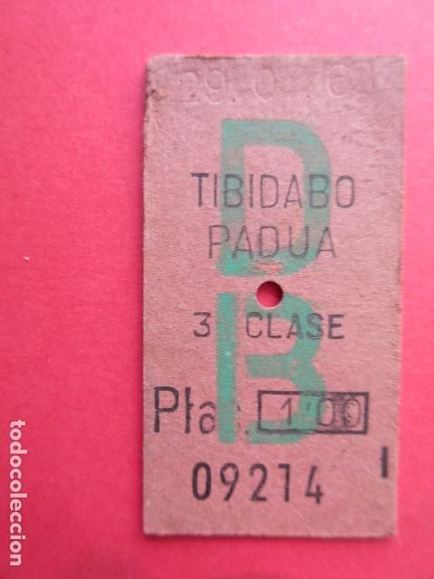 Collectables Transport Tickets: BILLETE EDMONSON - FERROCARRILES CATALANES SARRIA GENERALITAT - DB TIBIDABO PADUA