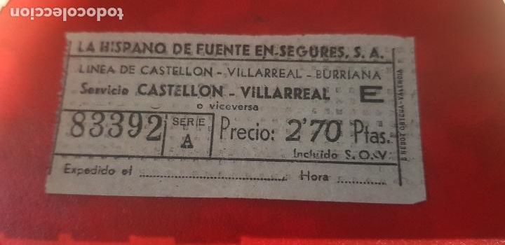 Collectables Transport Tickets: BILLETE DE AUTOBUS,LA HISPANO DE FUENTE EN SEGURES S..A.(HIFE) A&Ntilde;O 1964