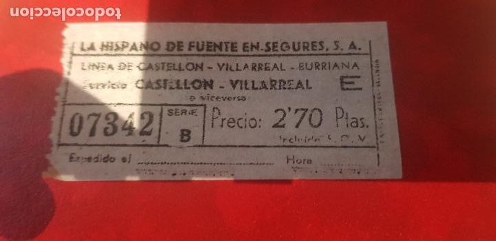 Collectables Transport Tickets: BILLETE DE AUTOBUS,LA HISPANO DE FUENTE EN SEGURES S..A.(HIFE) A&Ntilde;O 1964