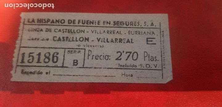 Collectables Transport Tickets: BILLETE DE AUTOBUS,LA HISPANO DE FUENTE EN SEGURES S..A.(HIFE) A&Ntilde;O 1964