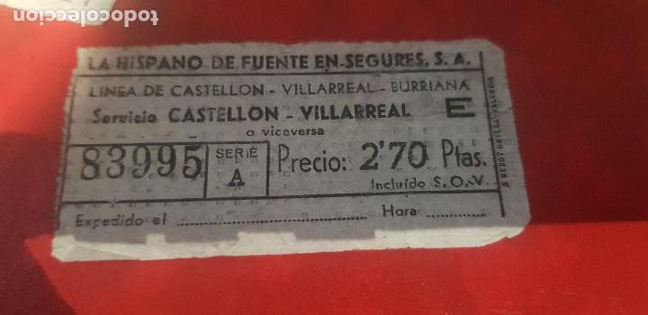 Collectables Transport Tickets: BILLETE DE AUTOBUS,LA HISPANO DE FUENTE EN SEGURES S..A.(HIFE) A&Ntilde;O 1964