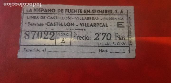 Collectables Transport Tickets: BILLETE DE AUTOBUS,LA HISPANO DE FUENTE EN SEGURES S..A.(HIFE) A&Ntilde;O 1964