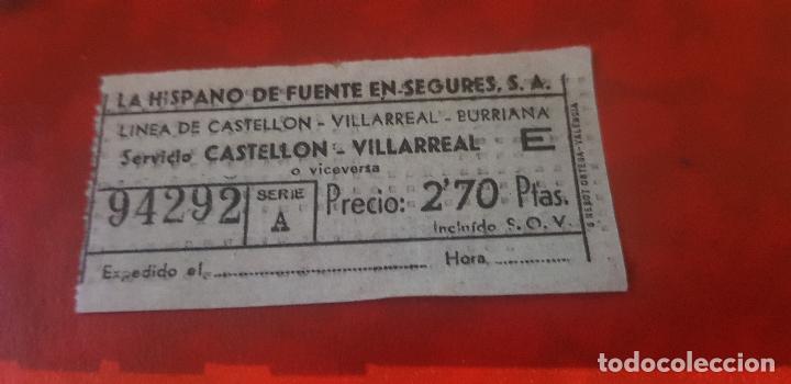 Collectables Transport Tickets: BILLETE DE AUTOBUS,LA HISPANO DE FUENTE EN SEGURES S..A.(HIFE) A&Ntilde;O 1964